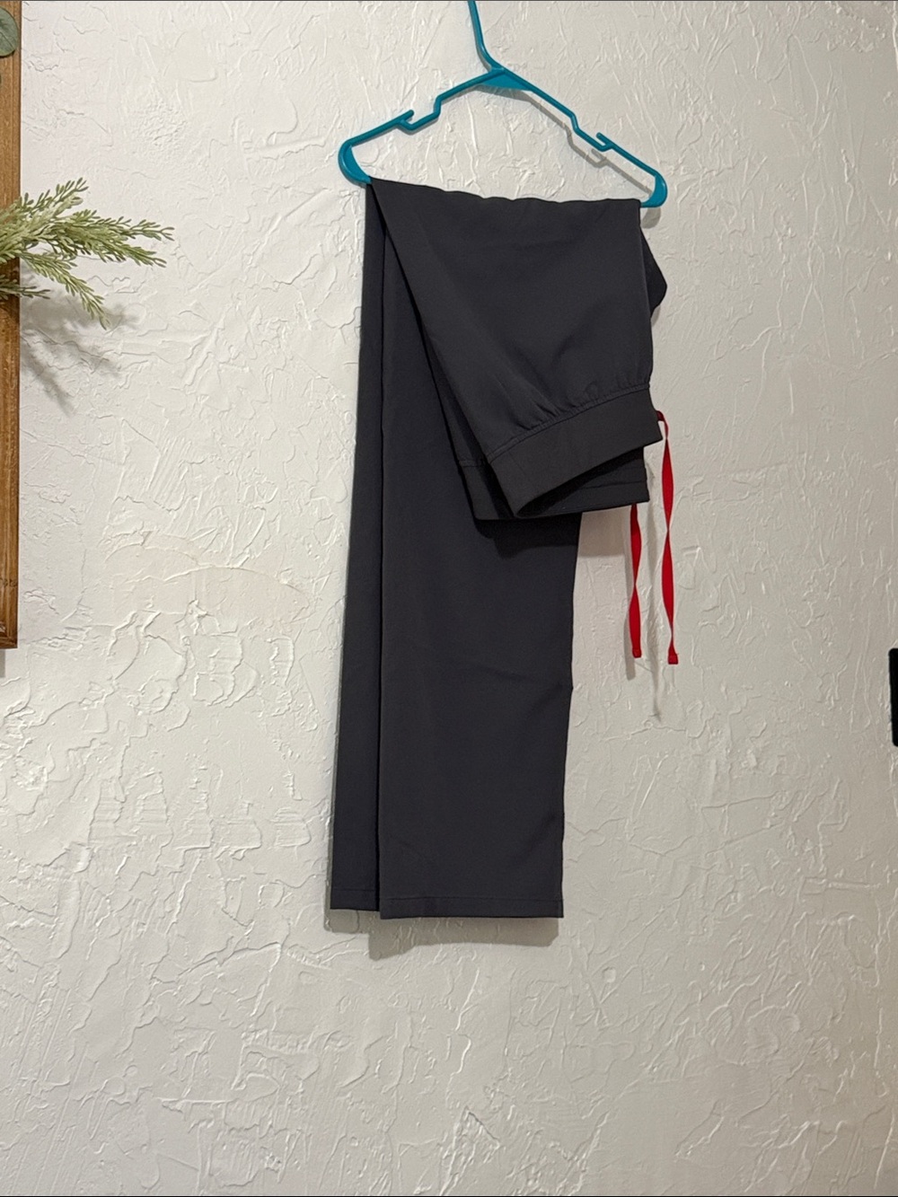 Figs Charcoal Scrub Joggers with Red Drawstrings